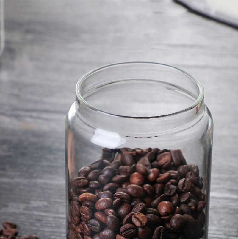 kaffeebohnen aufbewahren glas Glas-Kaffeebohnen Behälter mit luftdichten Bambusdeckel – VIENESSO