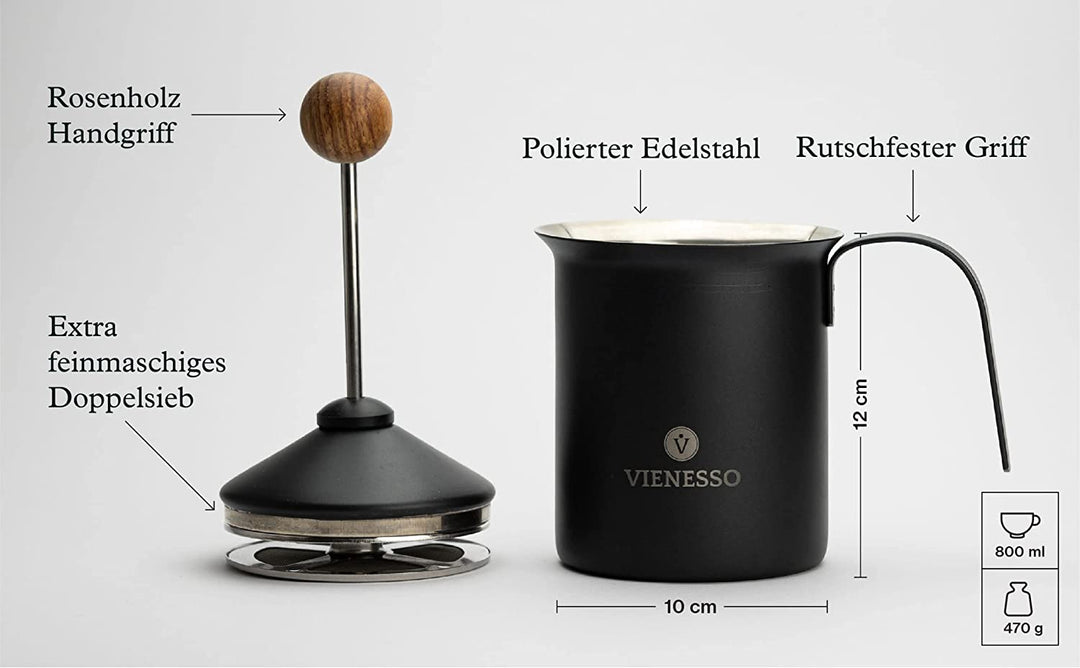 Hand-Milchaufschäumer aus Edelstahl