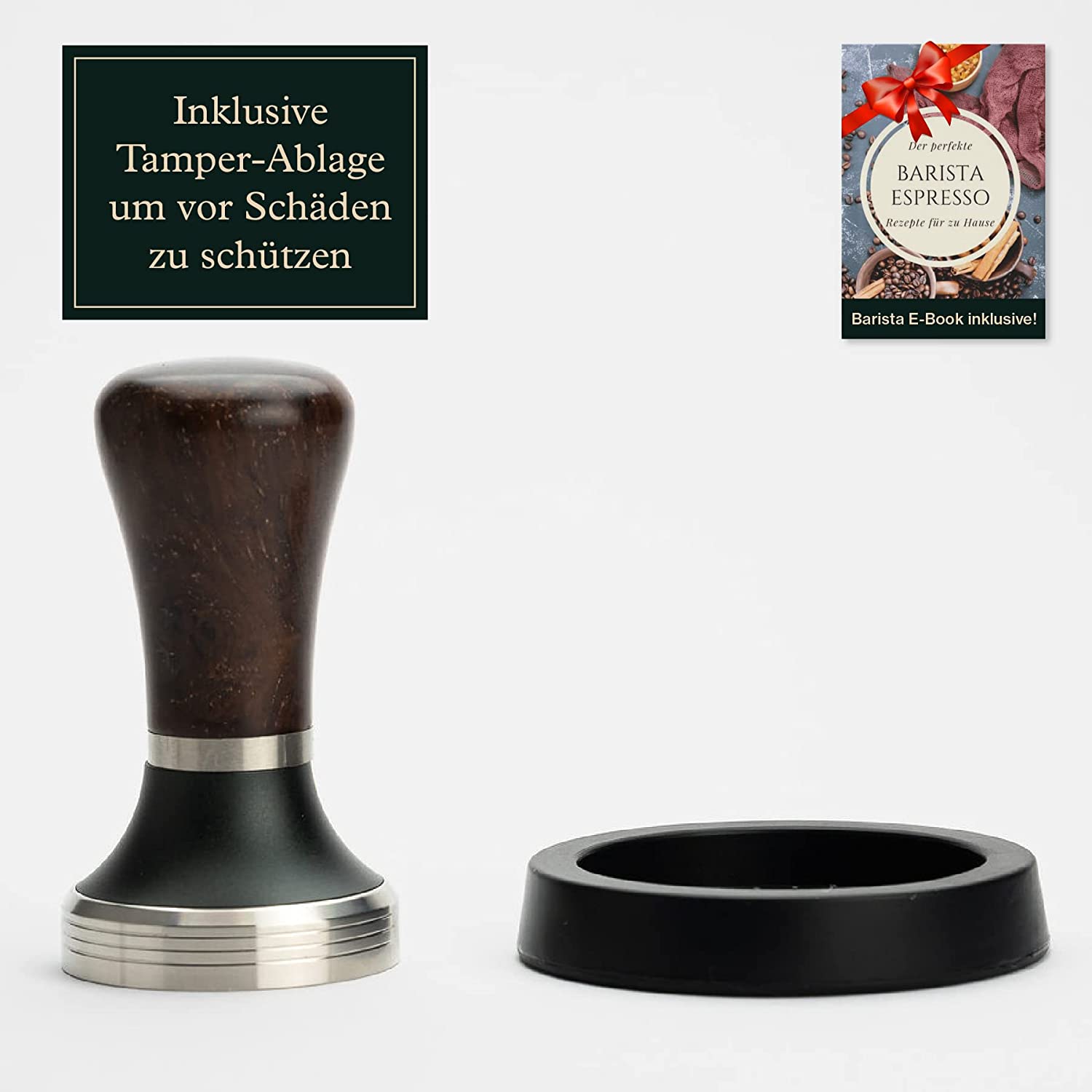 VIENESSO 51 mm Barista‑Tamper‑Set – Edelstahl‑Stempel & rutschfeste Silikon‑Matte für VIENESSO 51 mm Barista‑Tamper‑Set – Edelstahl‑Stempel & rutschfeste Silikon‑Matte für