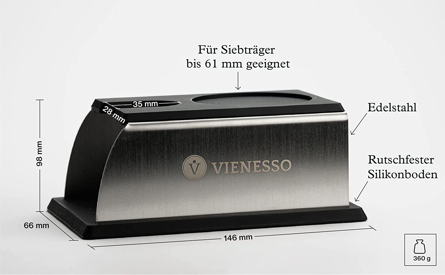 Kaffee Tamperstation Aus Edelstahl & Silikon – Tampenmatte Für Espresso Siebträger (58 Mm)