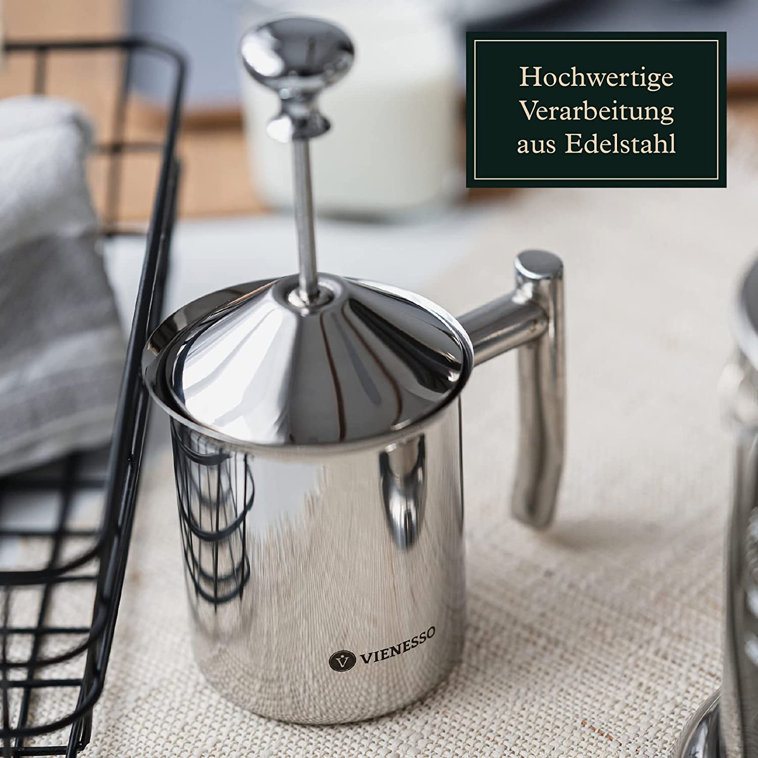 Manueller Hand Milchaufsch umer Aus Edelstahl Mit Mesh Sieb 400 Ml manueller-hand-milchaufsch-umer-aus-edelstahl-mit-mesh-sieb-400-ml