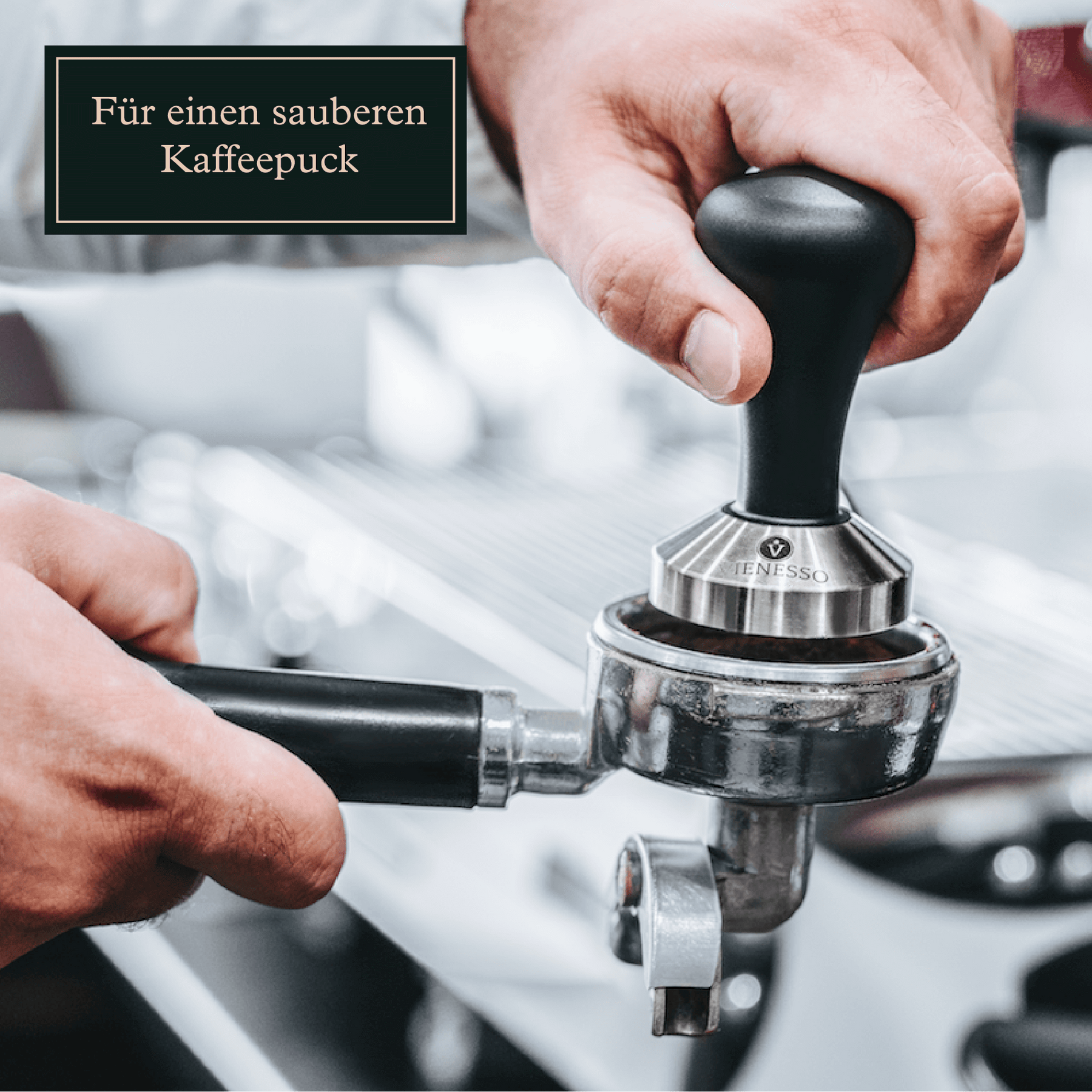 Navaris Druckbrüh-Kaffeemaschine Espresso Tamper für Kaffee 51mm